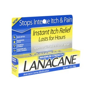 Lanacane - Crema antiprurito y antibacteriana para el dolor y el picor intenso, máxima potencia