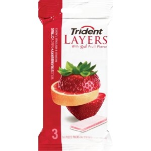 Trident Layers Sugar Free Gum Wild Strawberry + Tangy Citrus