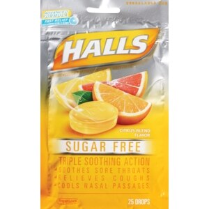 Halls Mentho-Lyptus Drops Sugar Free Citrus Blend