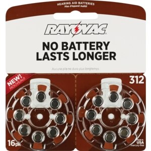 Rayovac World's Longest Lasting Mercury Free Hearing Aid Batteries Size 312 Value Pack