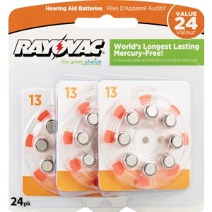 Rayovac World's Longest Lasting Mercury-Free Hearing Aid Batteries Size 13