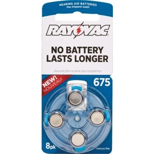 Rayovac World's Longest Lasting Mercury-Free Hearing Aid Batteries Size 675