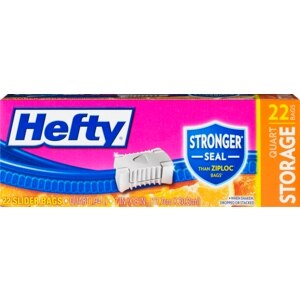 Hefty Storage Bags Easy Grip Slider Quart Size 7 In X 8 In