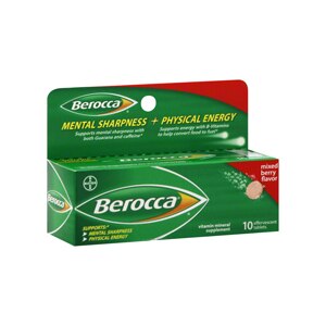 Berocca Mental Sharpness & Physical Energy Effervescent Tablets, Mixed Berry