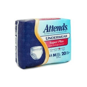 Attends Underwear Med, Super Plus Absorbency (34-44 Inches) Case
