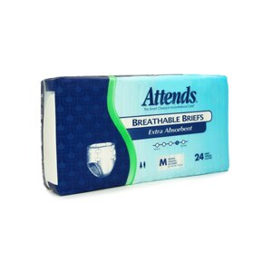 Attends Breathable Briefs Extra Absorbent, Medium (32-44 Inches) Case