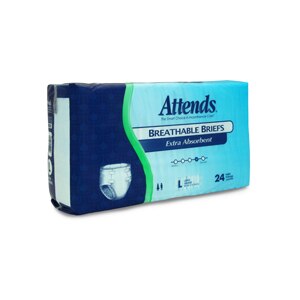 Attends Breathable Briefs Extra Absorbent, Large (44-58 Inches) Case