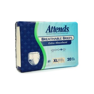 Attends Breathable Briefs Extra Absorbent, X-Large (58-63 Inches) Case