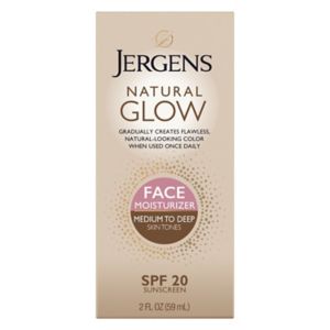 Jergens Natural Glow Face Daily Moisturizer Sunscreen SPF 20, Medium to Tan Skin Tones