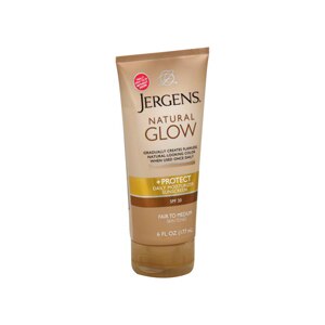 Jergens Natural Glow +Protect Daily Moisturizer Sunscreen SPF 20, Fair to Medium Skin Tones