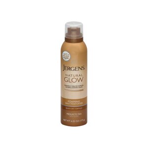 Jergens Natural Glow Quick-Dry Foaming Daily Moisturizer, Medium to Tan Skin Tones