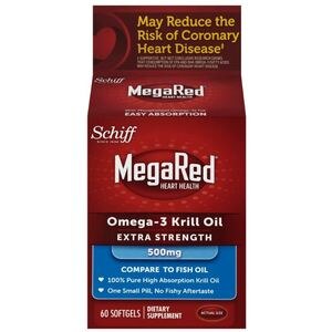 MegaRed Extra Strength 500mg Omega-3 Krill Oil Softgels, 60ct