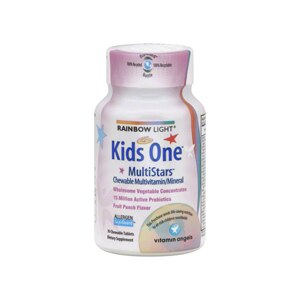 Rainbow Light Kids One MultiStars Chewable Multivitamin Tablets, Fruit Punch