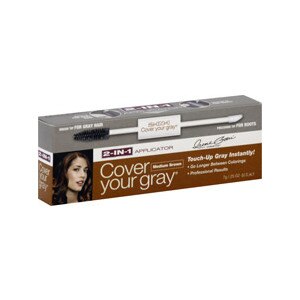 Irene Gari Cosmetics Cover Your Gray Temporary Hair Color 2-In-1 Applicator Medium Brown