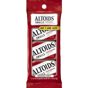 Altoids Smalls Peppermint Sugarfree Mints, 3/Pack