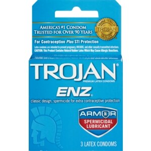 Trojan-Enz Condoms Spermicidal Lubricated Latex