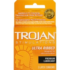 Trojan Condoms Ultra Ribbed Lubricated Latex