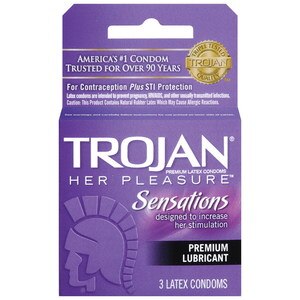 Trojan Her Pleasure Condoms Lubricated Latex