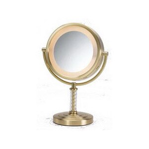 jerdon table top led lighted portable makeup mirror 10x white