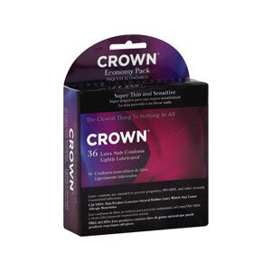 Crown Lightly Lubricated Latex Male Condoms Economy Pack