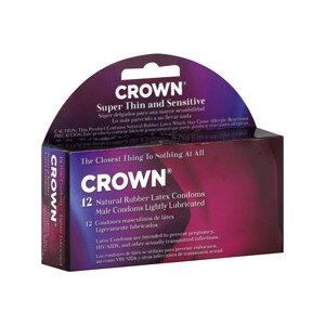 Crown Natural Rubber Latex Male Condoms Lightly Lubricated