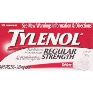 Tylenol Pain Reliever/Fever Reducer 325 Mg Regular Strength Tablets