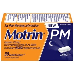 Motrin PM Pain Reliever/Nighttime Sleep-Aid Coated Caplets