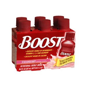 Boost Nutritional Energy Drink 6-Pack 8-Ounce Bottles Strawberry Case