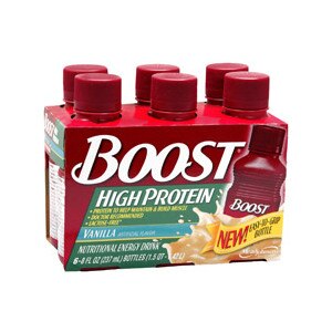 Boost High Protein Nutritional Energy Drink 6-Pack 8-Ounce Bottles Vanilla Case
