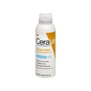 CeraVe Wet Skin Spray Sunscreen, Broad Spectrum SPF 30