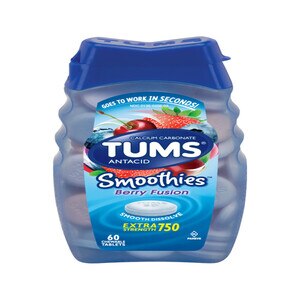 Tums Calcium Rich Smoothies Extra Strength Tablets Berry Fusion