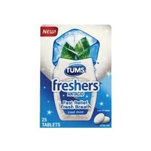 Tums Freshers Antacid Fast Relief, Fresh Breath Cool Mint Tablets