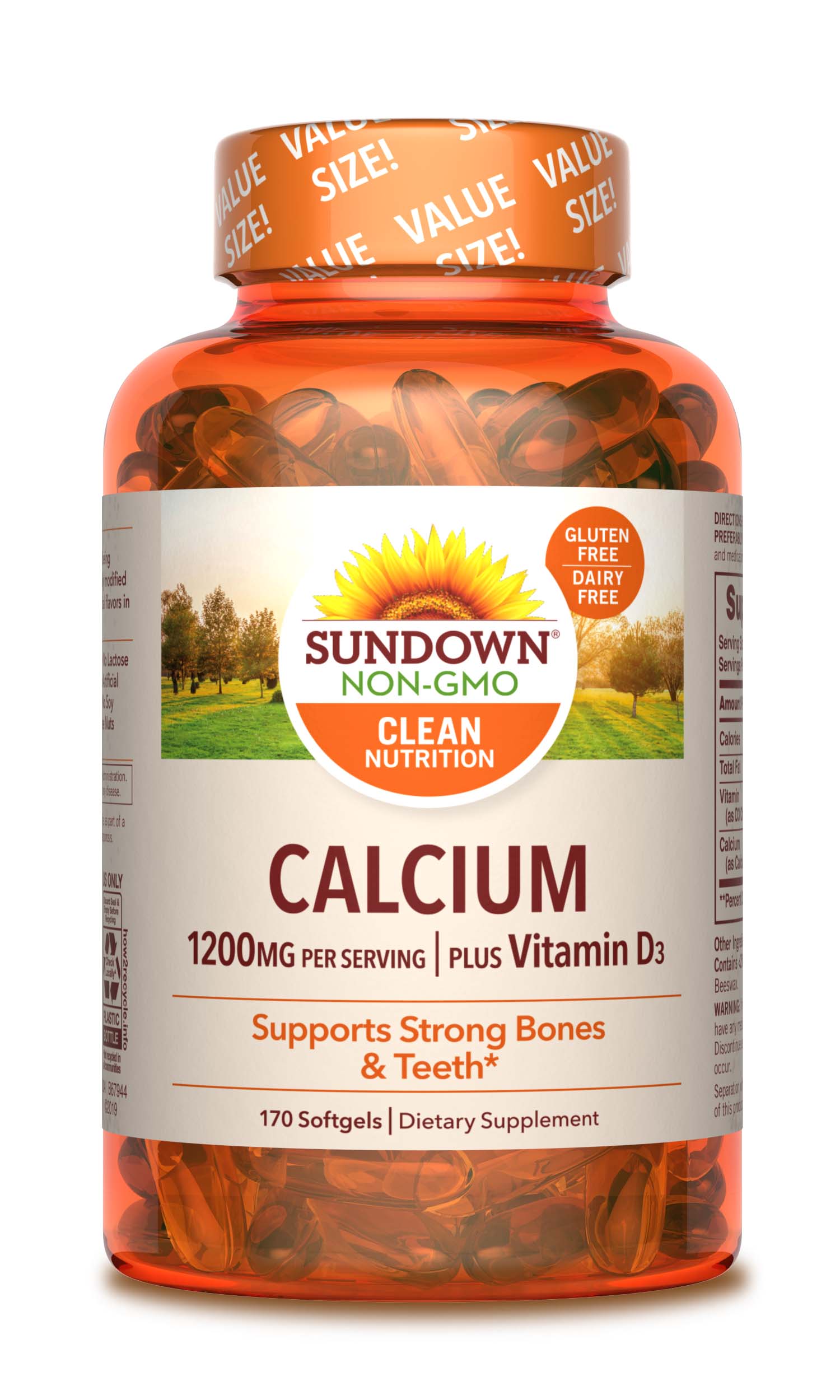 Sundown Value Size Calcium Plus D Liquid-Filled Softgels 1200 mg