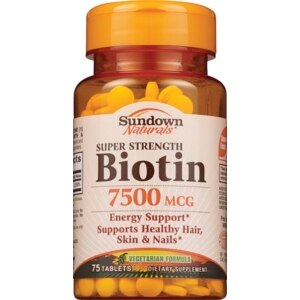 Sundown Super Strength Biotin Tablets 7500 mcg