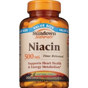 Sundown Naturals - Cápsulas de niacina, 500 mg, tamaño económico