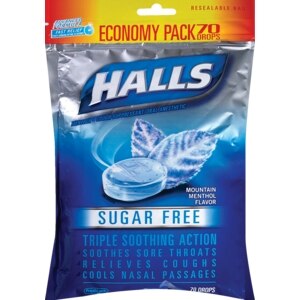 Halls Mentho-Lyptus Drops Sugar Free Mountain Menthol