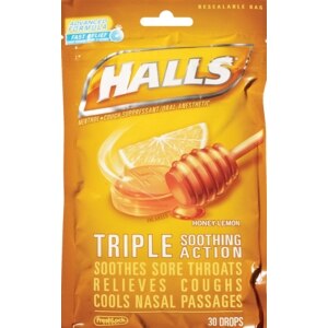 Halls Mentho-Lyptus Drops Honey-Lemon