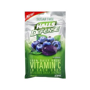 Halls Defense Vitamin C Cough Drops Blueberry