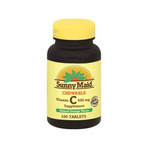 Sunny Maid Vitamin C 500 mg Chewable Tablets Natural Orange Flavor