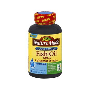 Nature Made Fish Oil + Vitamin D Liquid Softgels 1200 mg
