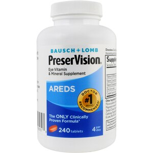 Bausch & Lomb PreserVision Eye Vitamin and Mineral Supplement Tablets