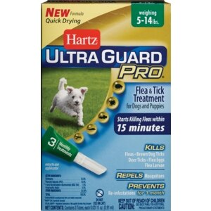 Hartz Ultra Guard Pro Flea & Tick Drops For Dogs and Puppies Weighing 4-15 Pounds