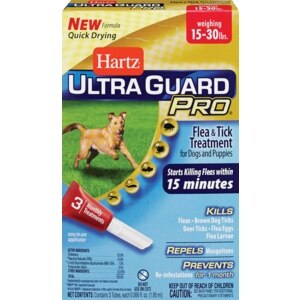 Hartz Ultra Guard Pro Flea & Tick Drops For Dogs and Puppies Weighing 16-30 Pounds