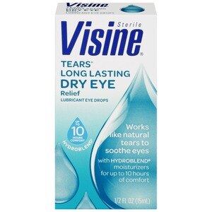 Visine Tears Long Lasting Dry Eye Relief, Lubricant Eye Drops