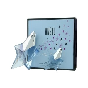 Angel by Thierry Mugler Eau De Parfum Spray .8 OZ & Eau De Parfum .17 OZ Mini Travel Set