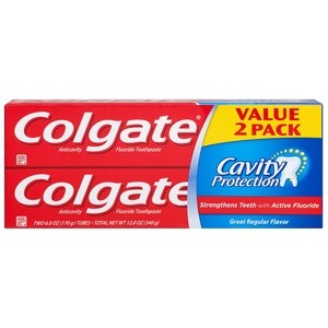 Colgate Fluoride Toothpaste Value 2 Pack Great Regular Flavor