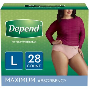 Depend For Women Maximum Absorbency Underwear Size Large (38-50 Inches)