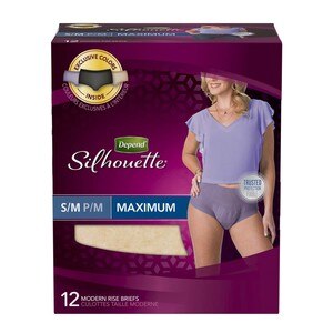 Depend Silhouette for Women Incontinence Briefs, Maximum Absorbency