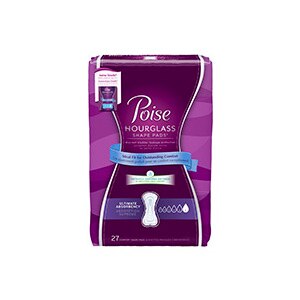 Poise Hourglass Shape Pads Regular Length Ultimate Absorbency