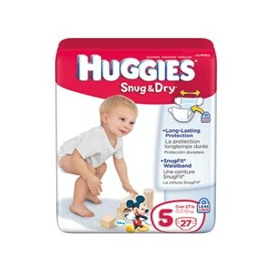 Huggies Snug & Dry Diapers Size 5 Over 27 Lbs